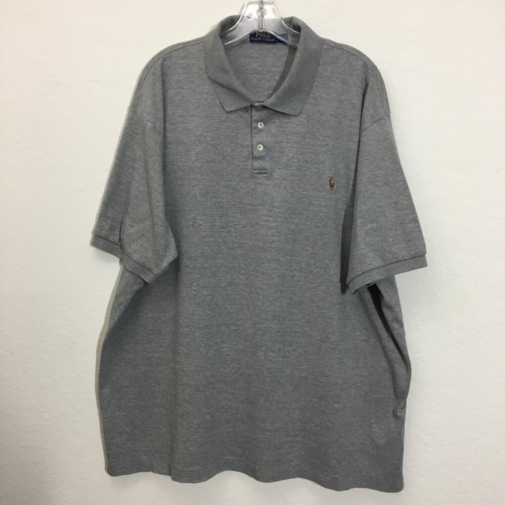 Ralph Lauren Mens Polo Short Sleeve Size 3XL Tall Gray Logo